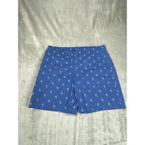 Tackle & Tides Shorts Mens Blue Size 38 Martini Print With Button & Zip Closure